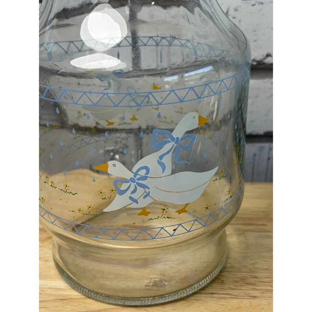 Vintage Goose Lot 4 Pcs Pitcher Spoon Rest Figurines Blue Ribbon Goose Geese